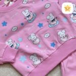 بلوز شلوار دخترانه بگ خرگوش و ابر جنس پنبه برند DENIZ مناسب 9 ماه تا 2 سال صورتی - نی نی استار
