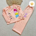 بلوز شلوار دخترانه بگ گربه جنس پنبه برند DENIZ مناسب 2 تا 10 سال صورتی - نی نی استار