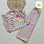 بلوز شلوار دخترانه بگ گربه جنس پنبه برند DENIZ مناسب 2 تا 10 سال کالباسی - نی نی استار