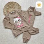 بلوز شلوار دخترانه جنس پنبه مدل لبوبو TT مناسب 4 تا 8 سال خاکی - نی نی استار