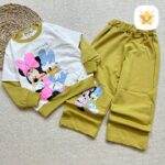 بلوز شلوار دخترانه داخل کرک برند DENIZ میکی موس جنس عالی مناسب 2 تا 6 سال خردلی - نی نی استار