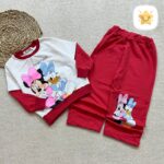 بلوز شلوار دخترانه داخل کرک برند DENIZ میکی موس جنس عالی مناسب 2 تا 6 سال سرخابی - نی نی استار
