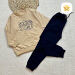 بلوز شلوار پسرانه جنس دورس با کیفیت مدل PASS مناسب 4 تا 8 سال کرم - نی نی استار