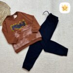 بلوز شلوار پسرانه دورس مدل PUBLS مناسب 1 تا 8 سال قهوه ای - نی نی استار