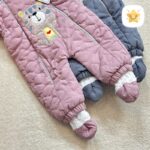 کاپشن سرهمی نوزادی گوش دار + پاپوش + داخل تمام خز مدل ببر کوچولو 2 - نی نی استار