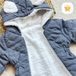 کاپشن سرهمی نوزادی گوش دار + پاپوش + داخل تمام خز مدل ببر کوچولو 3 - نی نی استار