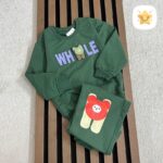 بلوز شلوار دخترانه پنبه جنس عالی مدل WHLE مناسب 2 تا 10 سال سبز - نی نی استار