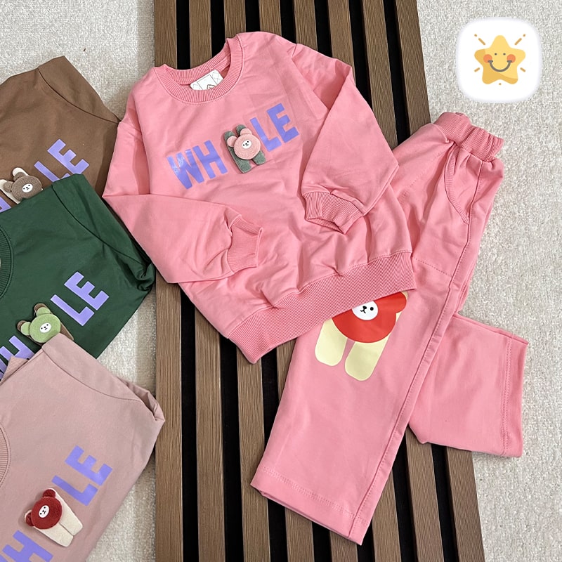 بلوز شلوار دخترانه پنبه جنس عالی مدل WHLE مناسب 2 تا 10 سال - نی نی استار