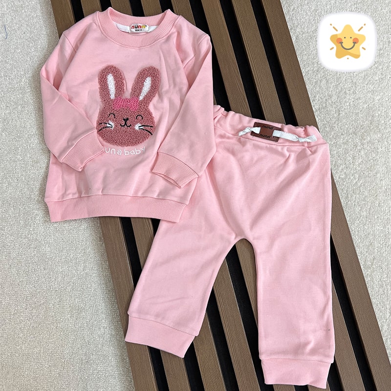 بلوز شلوار نوزادی پسرانه برند NONA خرگوش جنس پنبه مناسب 9 ماه تا 2 سال - نی نی استار