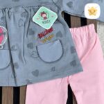 بلوز و شلوار نوزادی دخترانه جنس پنبه برند HONEY طرح بالن 2