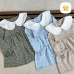 پیراهن دخترانه گل دار یقه ب برند MANELY - نی نی استار